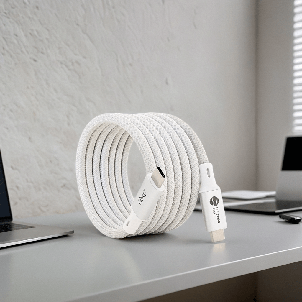 Link Pro 240W USB-C Fast Charging and Data Cable For iPhone, Android, Laptops - TheUrbanGeek | Black