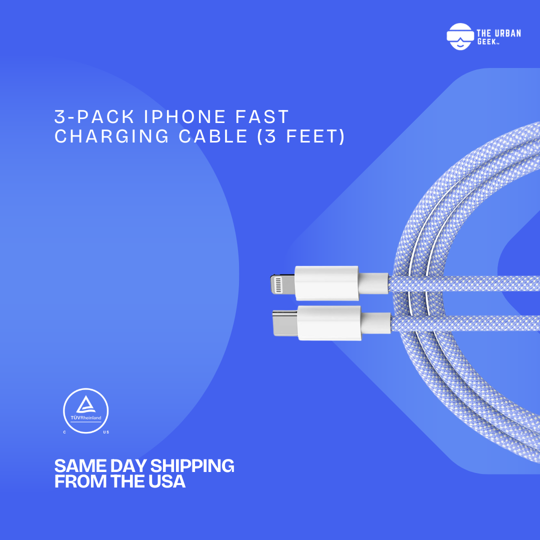 Link Lightning - Blue Braided iPhone charging cable - The Urban Geek