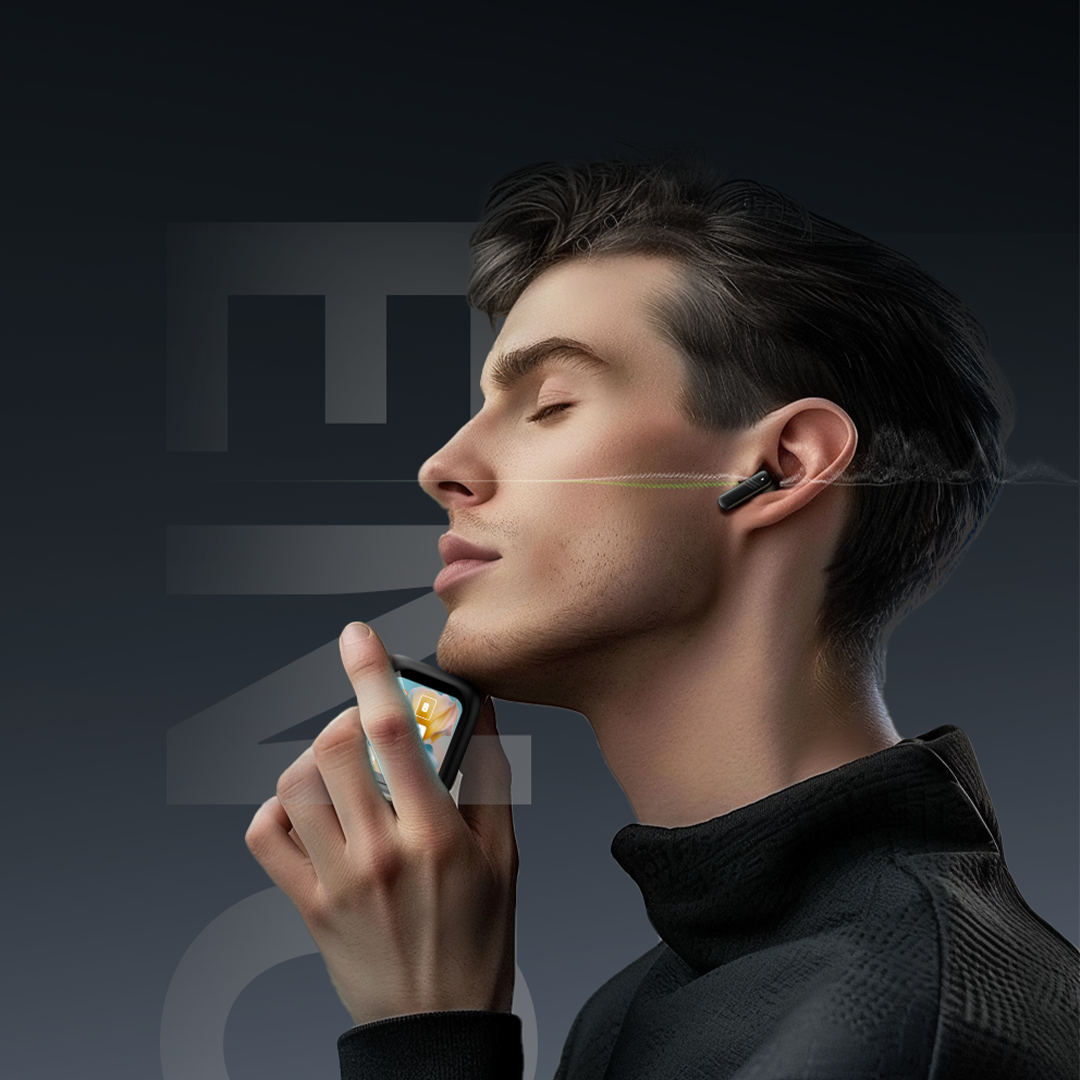 Person using The Urban Geek Pulse earbuds and listening to something