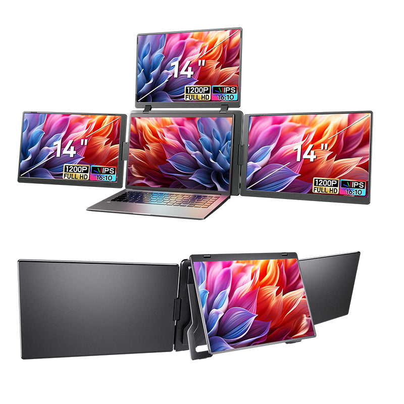 FlexScreen 3 - Triple Screen Portable Laptop Monitor (3 x 14" 1200P FHD IPS)
