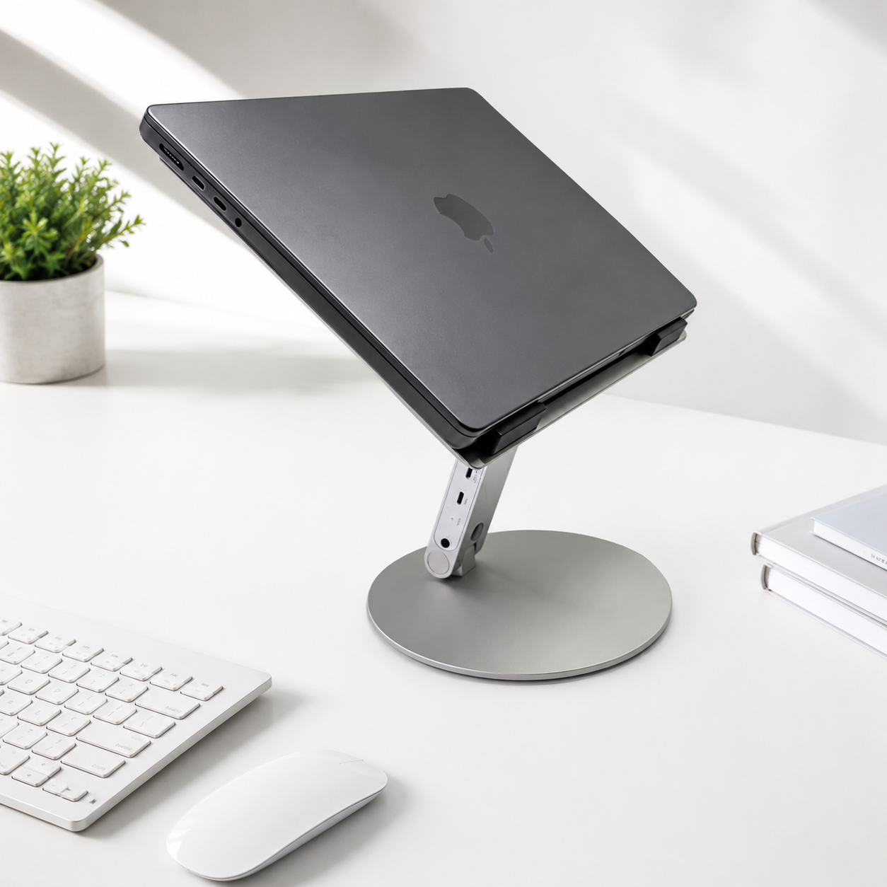 FlexStand laptop stand setup on home office desk