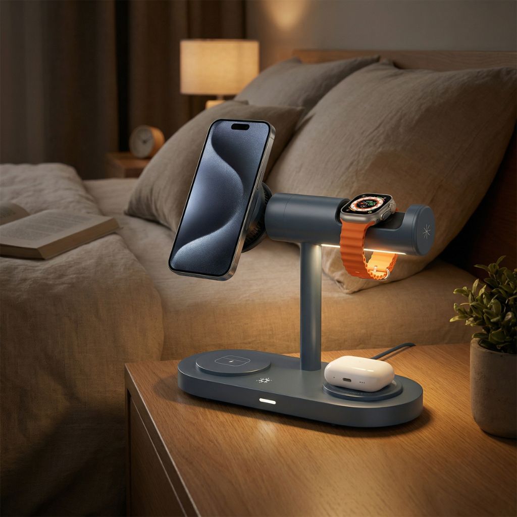 FlexAura - Qi2.2 | 25 Watts Nightstand Charger for Apple and Android