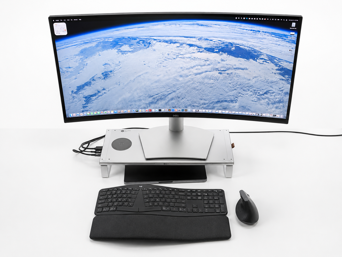 FlexRise monitor riser clean connected desk view#Style_FlexRise - Desktop Riser