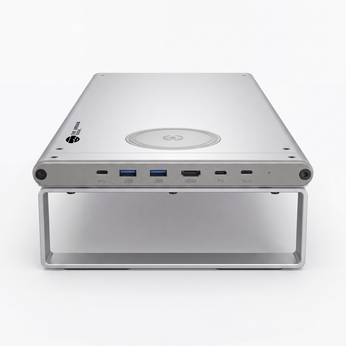 FlexRise monitor riser USB-C, HDMI and USB 3.0 ports close up#Style_FlexRise - Desktop Riser