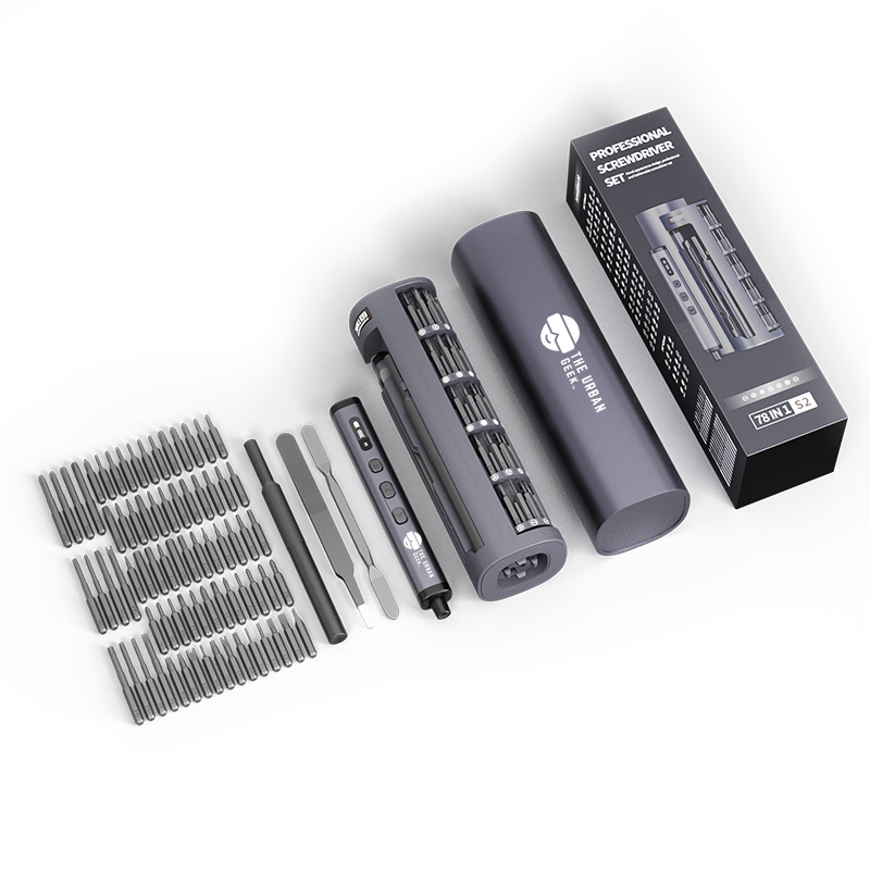 Electric Screwdriver Set, Built in LED Light, Magnetic Bits, 78 bits, USB-C Rechargeable, Adjustable Torque & Speed Control