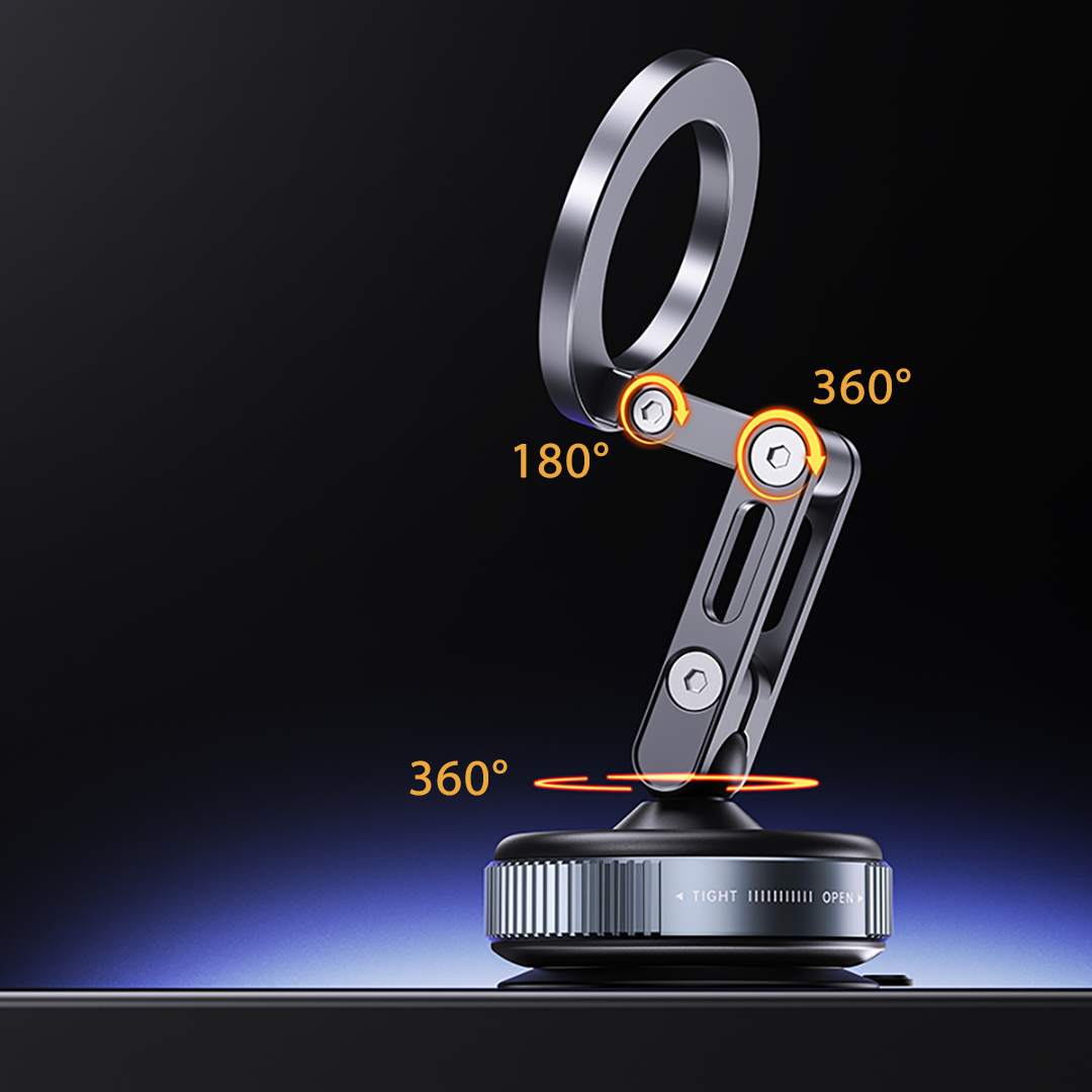 360-degree swivel phone mount on a dark background