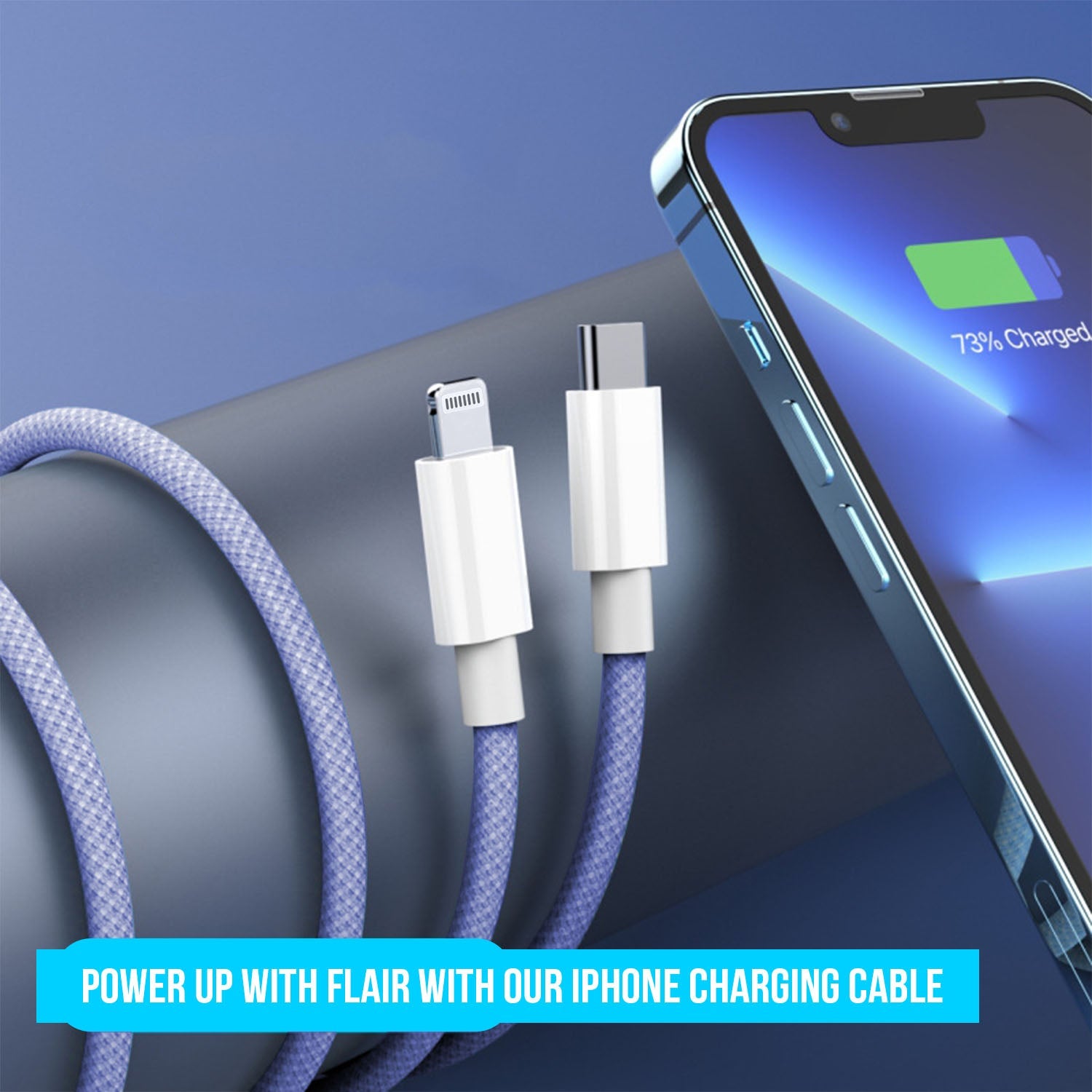 Link Lightning - Purple  Braided iPhone charging cable - The Urban Geek