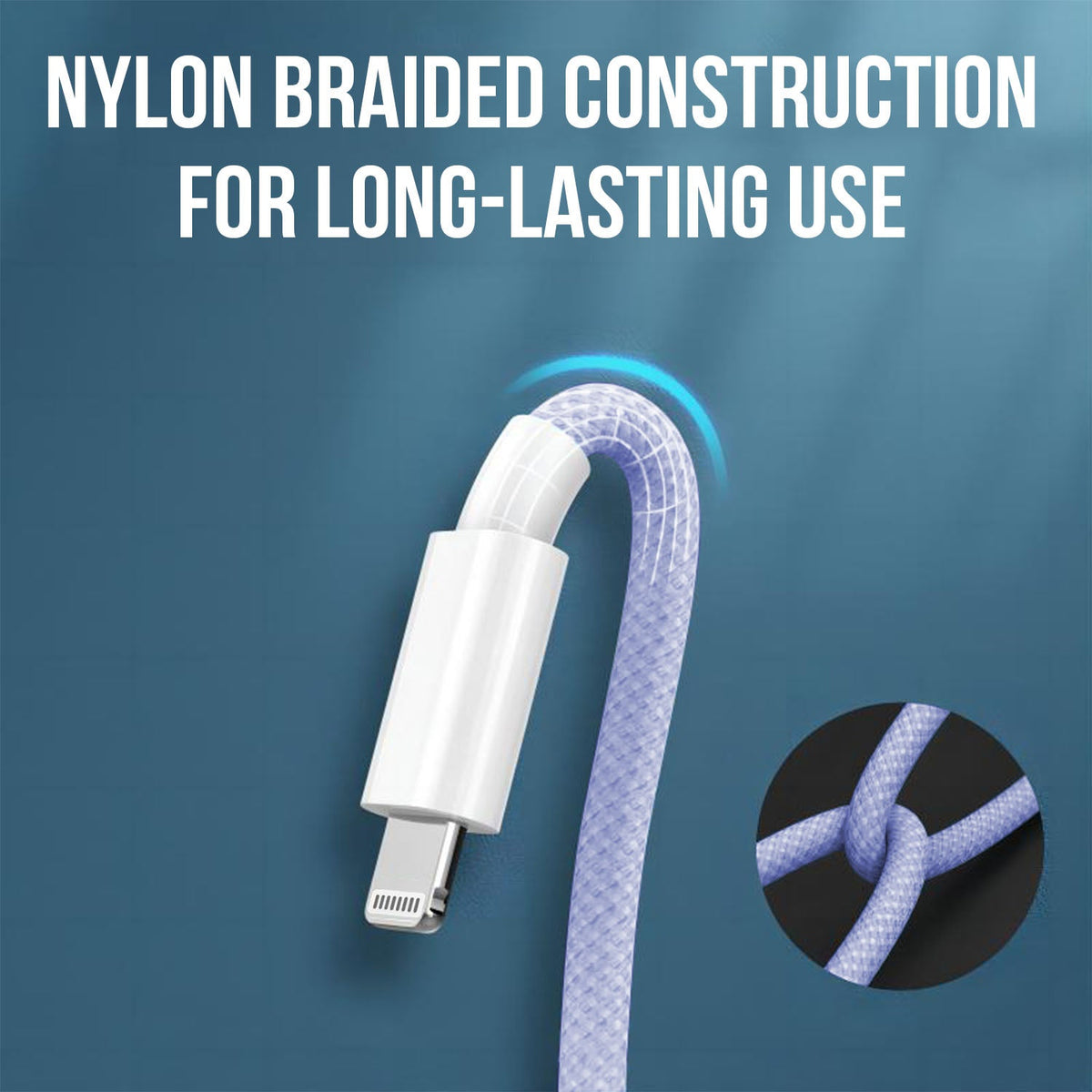Link Lightning - Blue  Braided iPhone charging cable - The Urban Geek