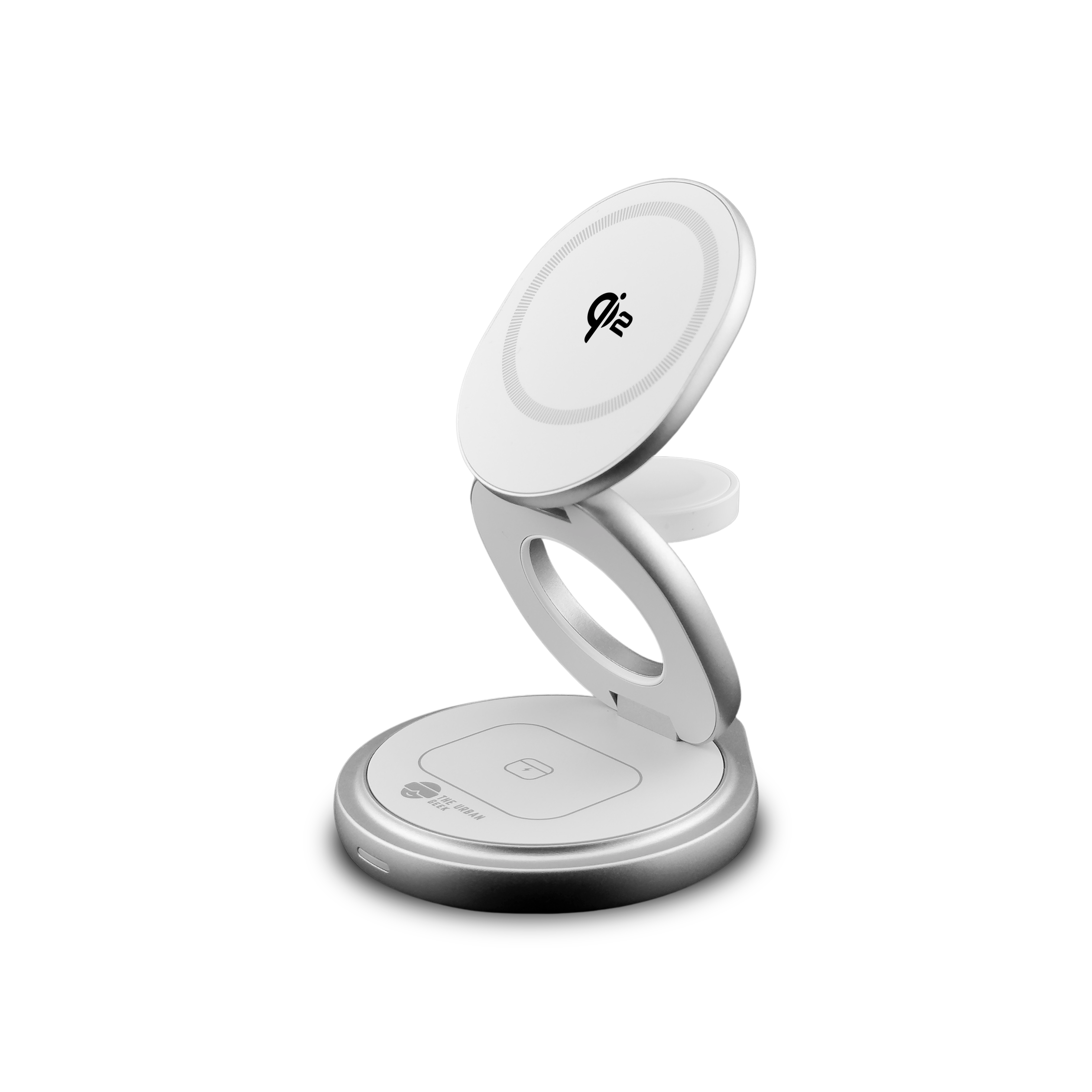 White FlexOrb Qi2 25W Swivel 3-in-1 Wireless Charger