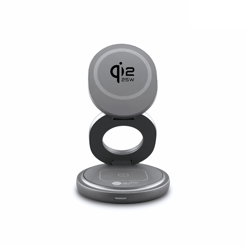 Gray FlexOrb Qi2 25W Swivel 3-in-1 Wireless Charger