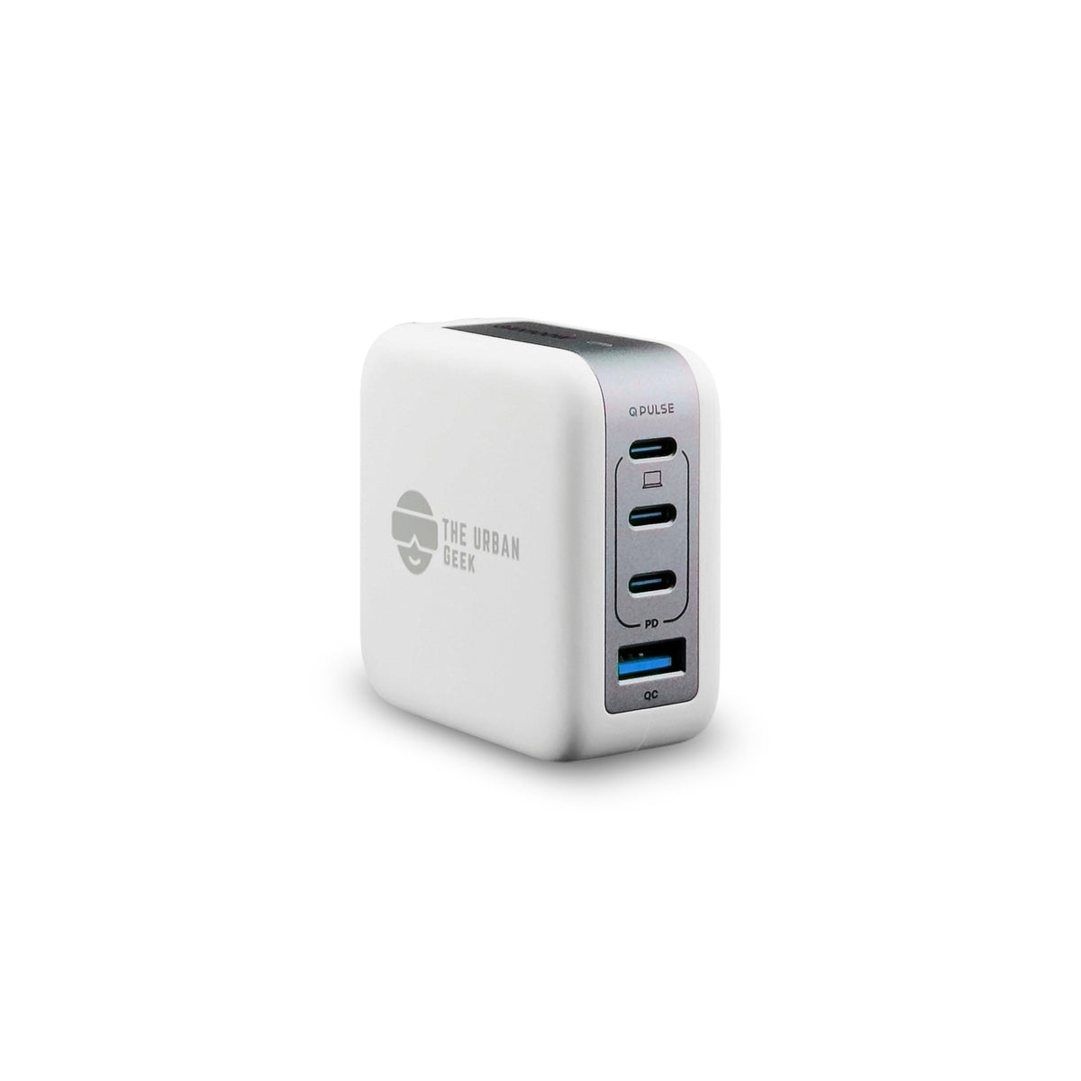 The Urban Geek white PowerPort 100 100W 4-Port USB fast adapter - 3 USB-C ports and 1 USB-A Port