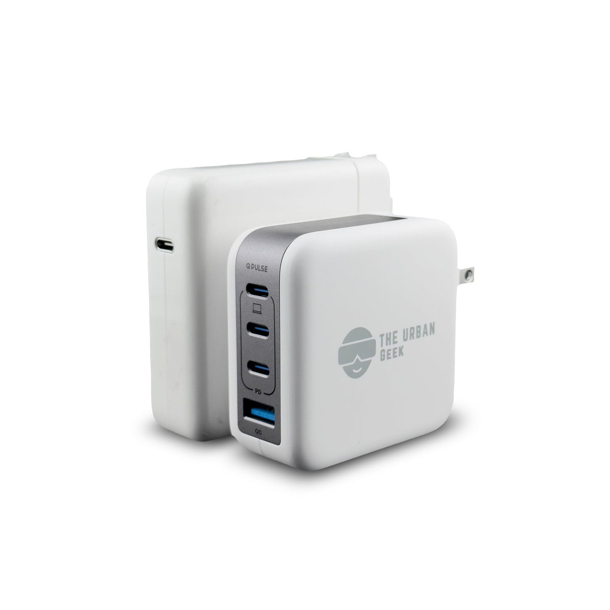 The Urban Geek white PowerPort100 100W 4-Port USB fast adapter - 3 USB-C ports and 1 USB-A Port