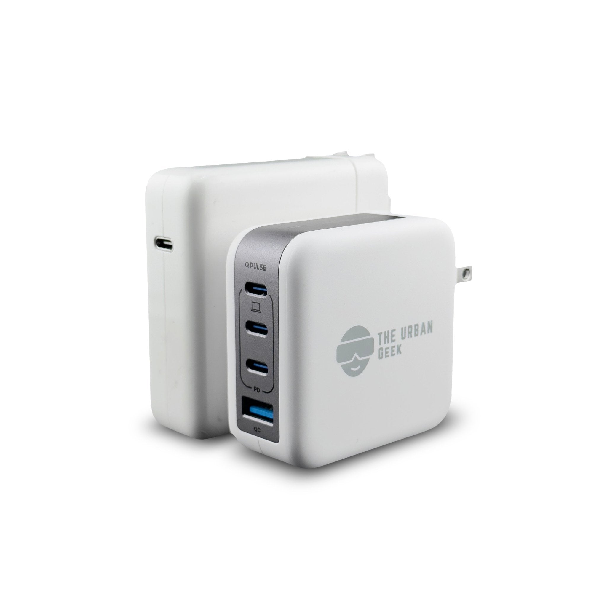 The Urban Geek white PowerPort100 100W 4-Port USB fast adapter - 3 USB-C ports and 1 USB-A Port