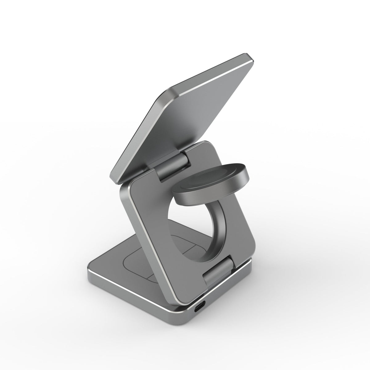 FlexCube Lightweight Qi2 3-in-1 travel wireless charger - Gray - The Urban Geek