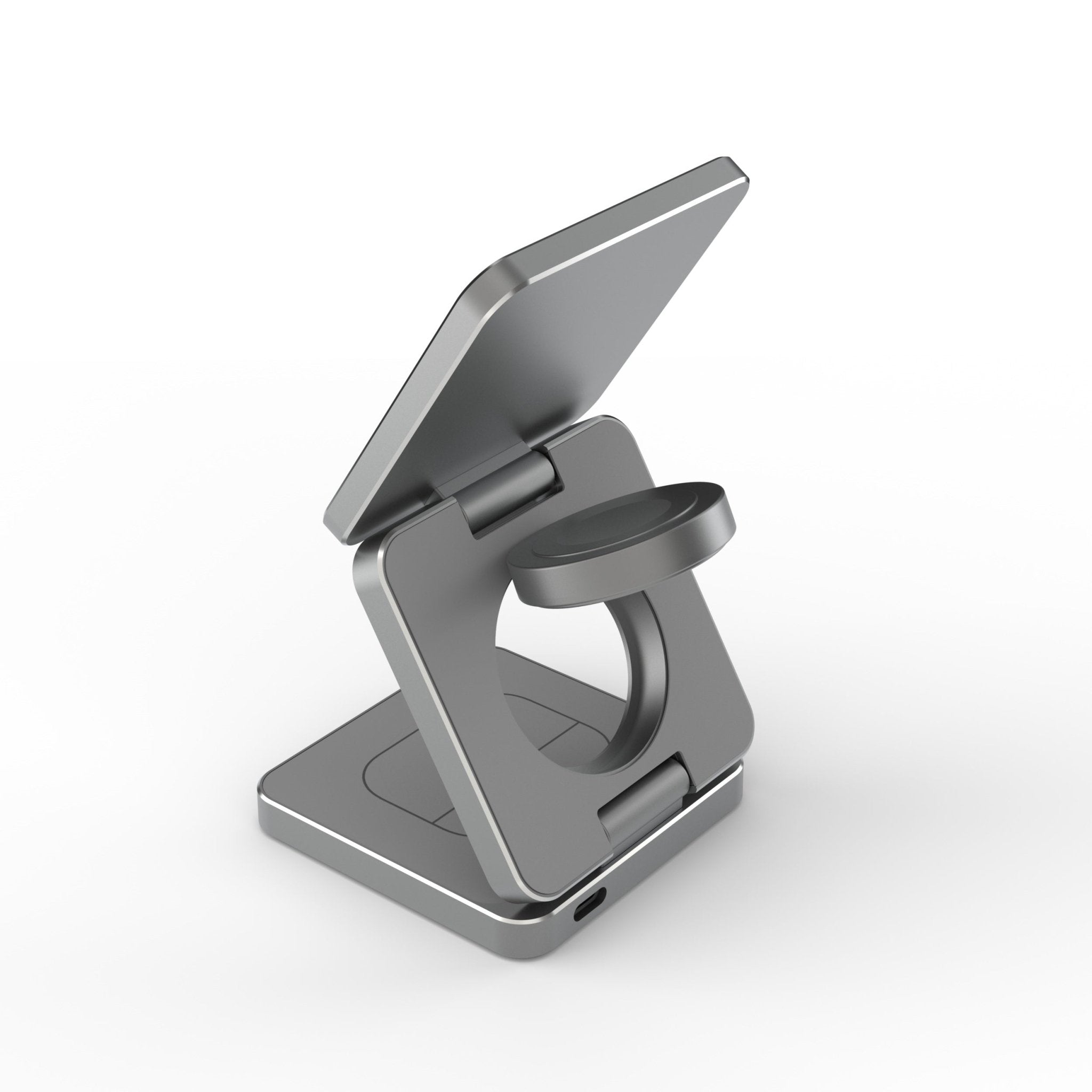 FlexCube Lightweight Qi2 3-in-1 travel wireless charger - Gray - The Urban Geek