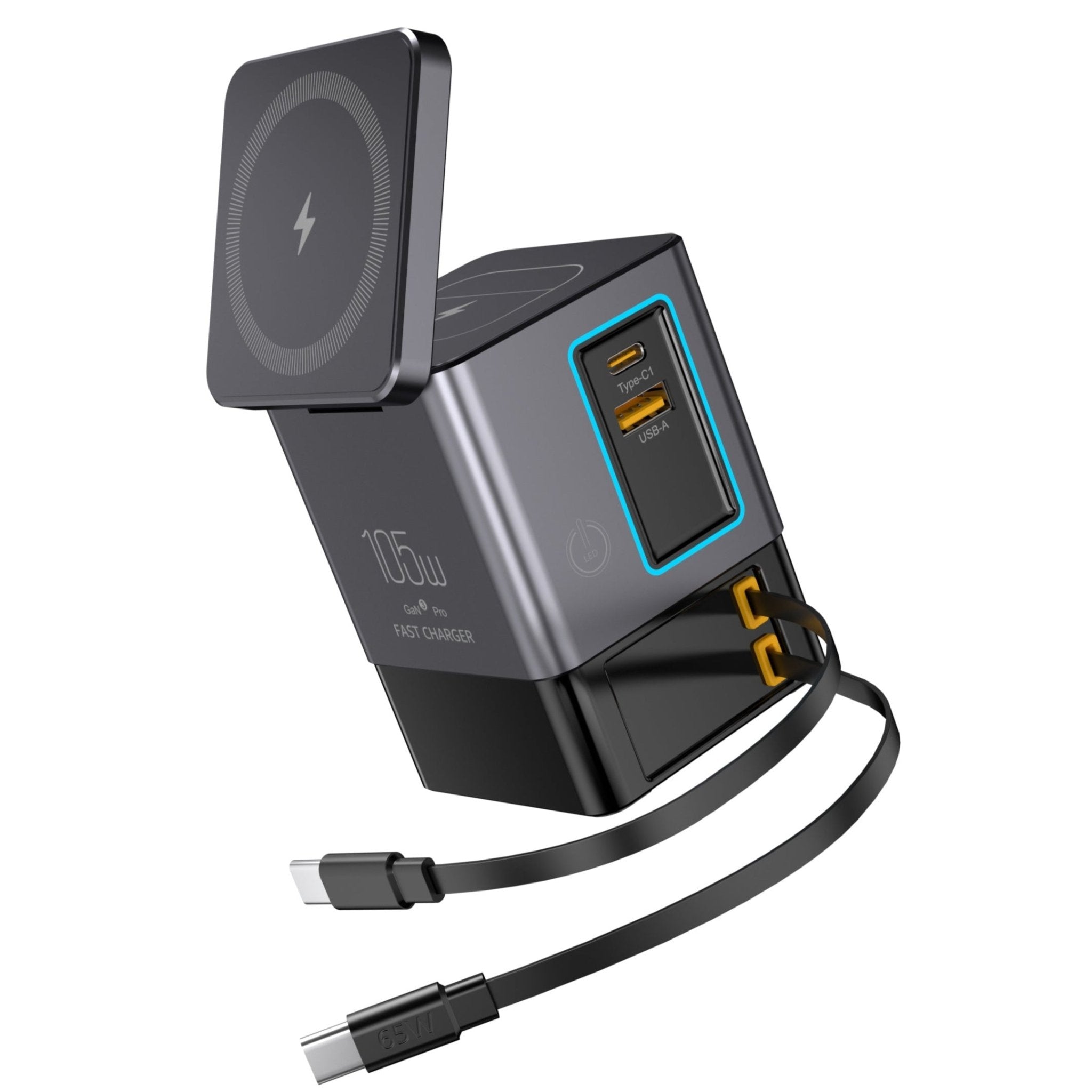 FlexHub 105W 6-in-1 Wireless Charging Station on white background