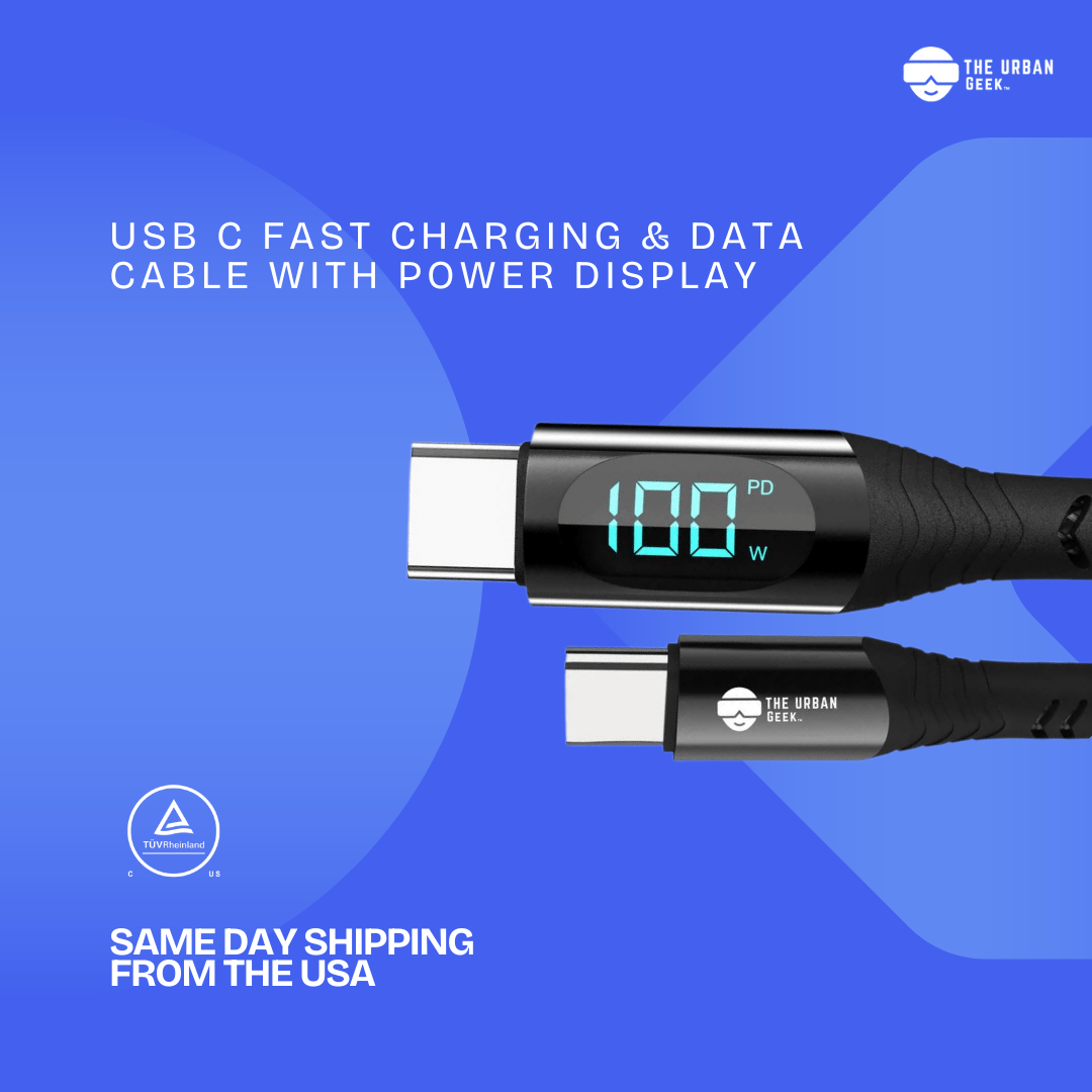 TheUrbanGeek Link Core USB-C Fast Charging and Data Cable with Power Display (100W) - TheUrbanGeek