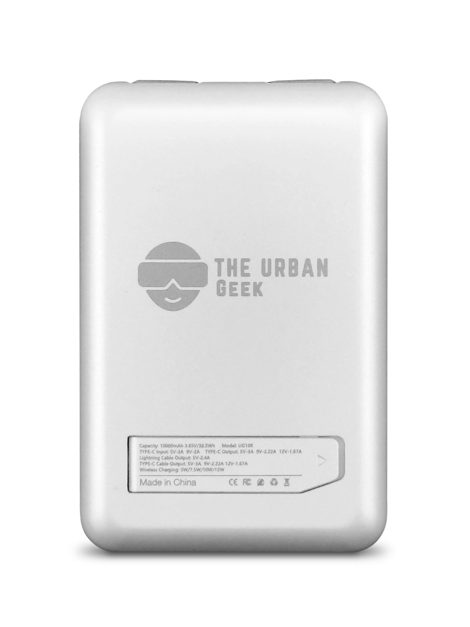 The Urban Geek Magnetic Wireless 4-in-1 power bank with 10,000 mAh Capacity