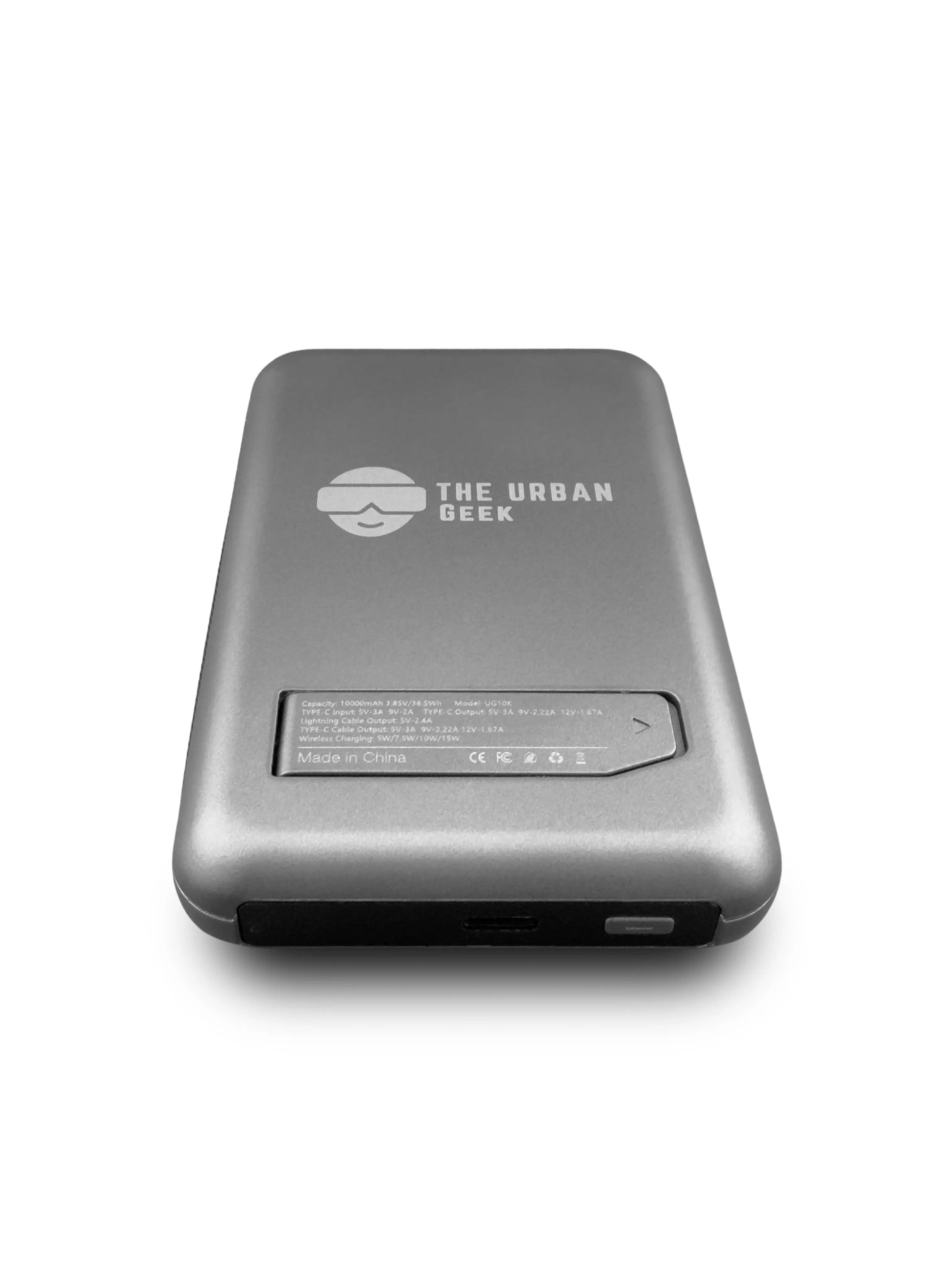 The Urban Geek Magnetic Wireless 4-in-1 power bank with 10,000 mAh Capacity