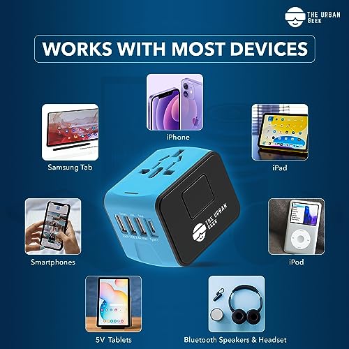 PowerPort - International Travel Adapter works with Smartphones, Bluetooth Speakers, headsets, Samsung, Android Tablets