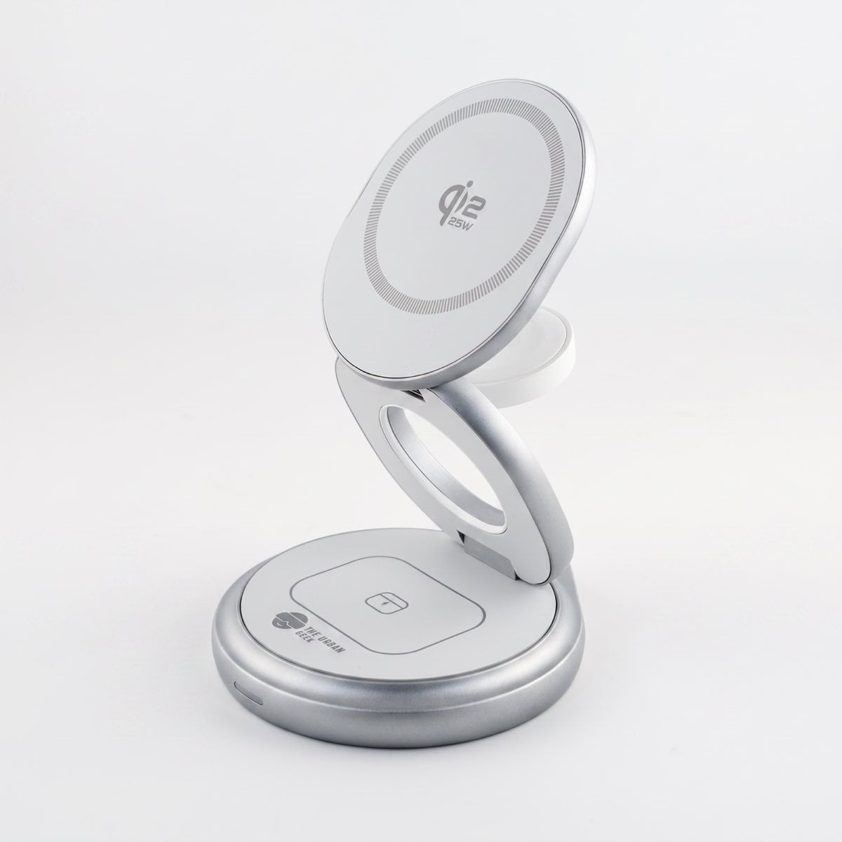 FlexOrb swivel stand with the MagSafe pad, watch spot and base pad